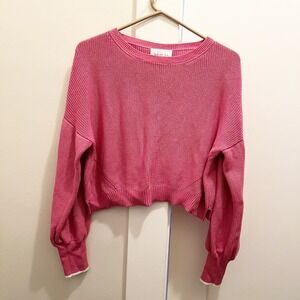 Eleven Six Layla Sweater XS S Pink Peruvian Pima Cotton Feminine Elevated Casual